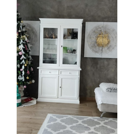 Elegante Cristalliera Classica in Legno Bianco Opaco design elegante