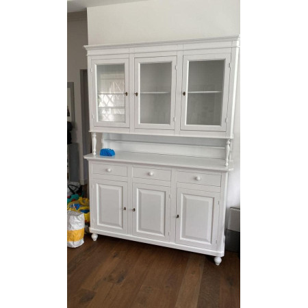 Elegante Cristalliera Classica con Cassetti e Porte in Vetro