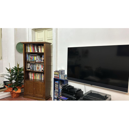 elegante in noce lucido, misura 91x41x186 cm, con 2 ante e 4 ripiani