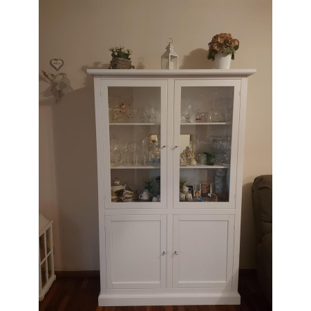 vetrina arte povera in legno massello di pioppo e MDF