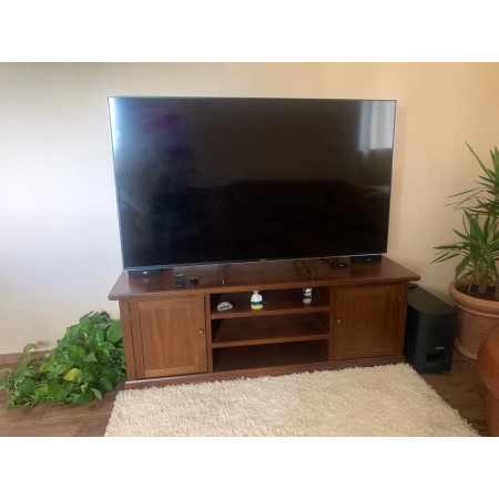 Mobile porta tv arte povera in legno massello noce lucido