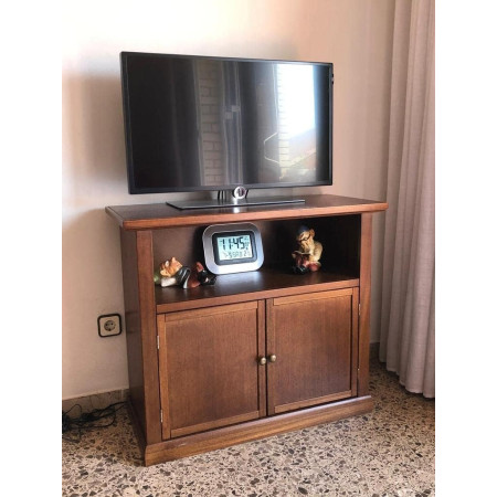 Mobile Porta TV in legno noce lucido misura 84x40x80 cm ed è realizzato in legno massello e MDF,