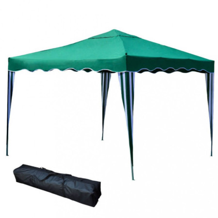 Gazebo pieghevole in metallo 3x3 verde con sacca