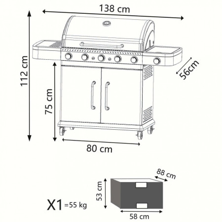 Barbecue a gas 6 bruciatori in acciaio