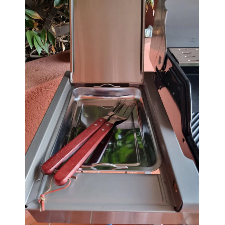 Barbecue a gas 4 bruciatori griglia e piastra