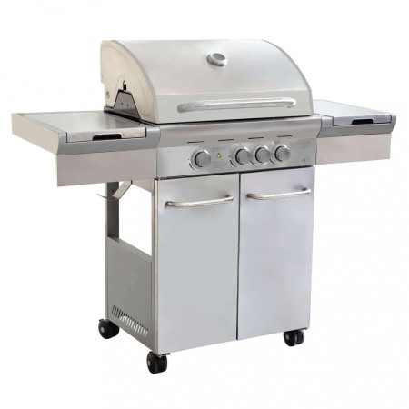 Barbecue a gas 4 bruciatori griglia e piastra