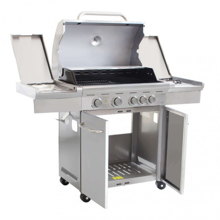 Barbecue a gas 5 bruciatori griglia e piastra