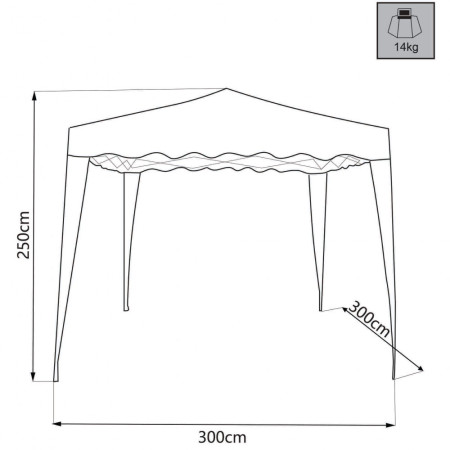 Gazebo pieghevole in metallo 3x3 tortora con sacca