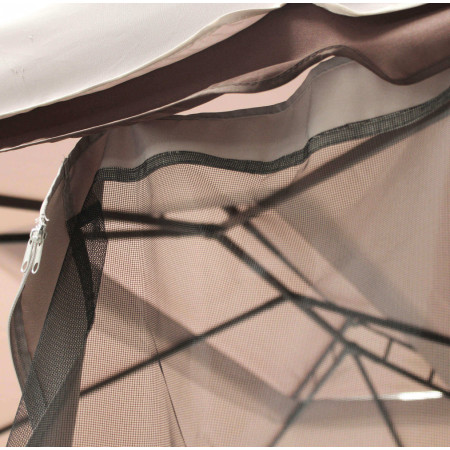 Gazebo in metallo 3x4 avorio e ecrù con tele zanzariere