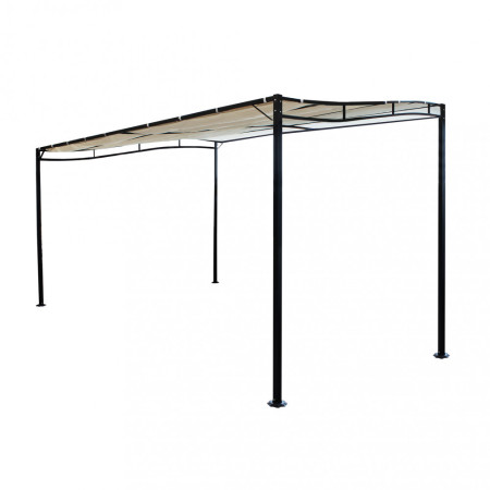 Pergola da giardino addossata al mura