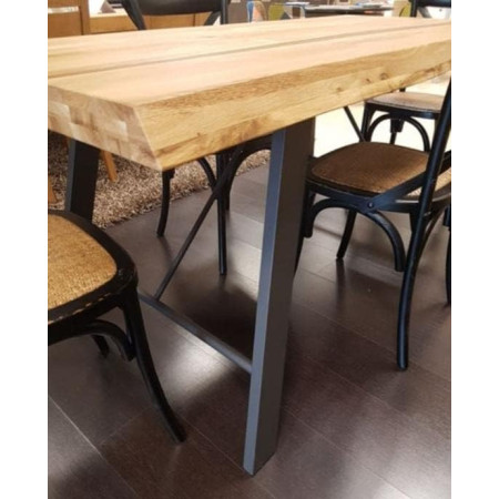 Tavolo in massello con 4 gambe in metallo a cavalletto 250x100x77 cm