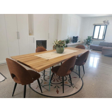 Tavolo in piano massello con 4 gambe in vetro 180x90x77 cm