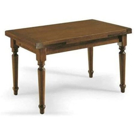 Tavolo da pranzo classico in legno massello noce lucido 140 x 80