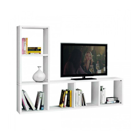 Libreria e porta tv in legno bianco frassinato