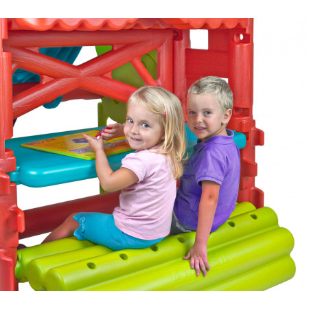 Cassetta in plastica con scivolo da giardino per bambini