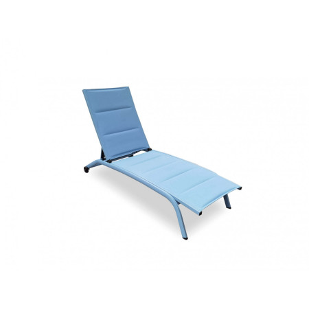 Lettino da giardino terrazzo alluminio impilabile colore blu