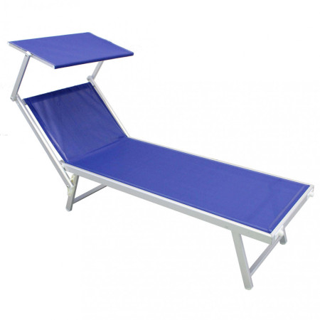 Lettino prendisole da giardino terrazzo alluminio colore blu