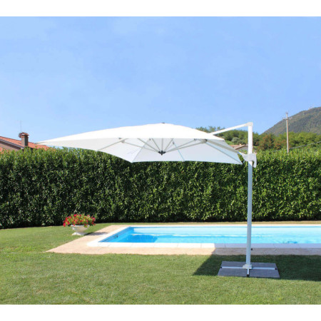 Ombrellone decentrato da giardino terrazzo bianco