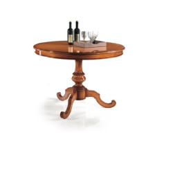 Tavolo in stile classico rotondo in legno massello noce 100x100 cm