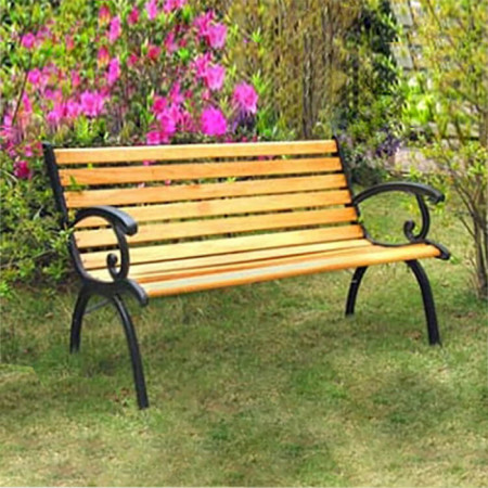 Panchina in legno e metallo da giardino e terrazzo