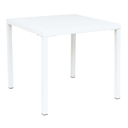 Tavolo in metallo colore bianco da giardino terrazzo 80x80 cm