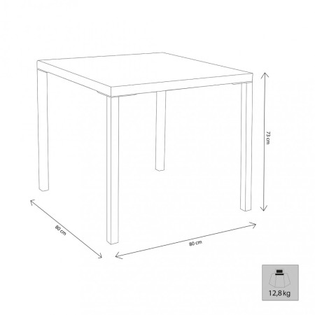 Tavolo in metallo colore bianco da giardino terrazzo 80x80 cm