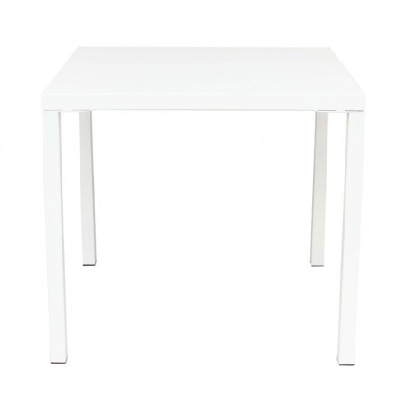 Tavolo in metallo colore bianco da giardino terrazzo 80x80 cm