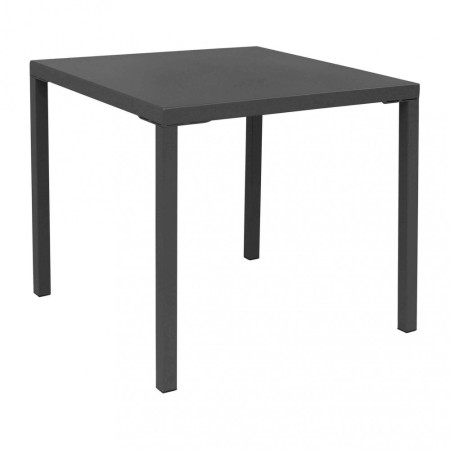 Tavolo in metallo colore antracite da giardino terrazzo 80x80 cm