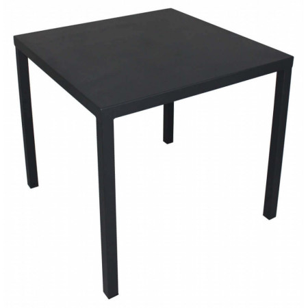 Tavolo in metallo colore antracite da giardino terrazzo 80x80 cm