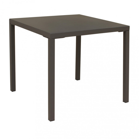 Tavolo in metallo colore taupe da giardino terrazzo 80x80 cm