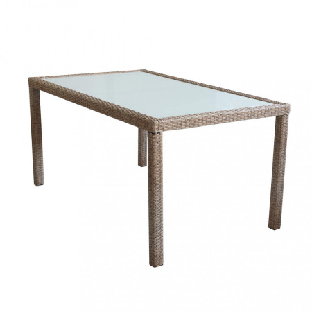 Tavolo in Wicker Acciaio colore marrone da giardino terrazzo 150x90 cm