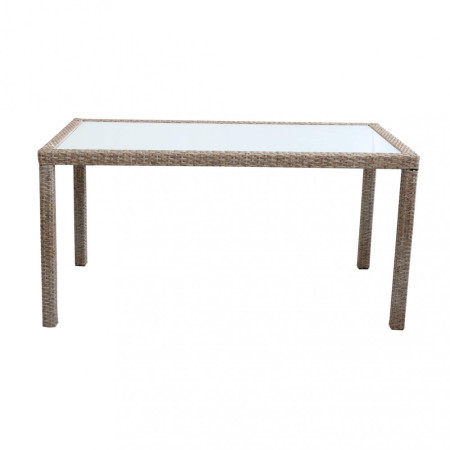 Tavolo in Wicker Acciaio colore marrone da giardino terrazzo 150x90 cm