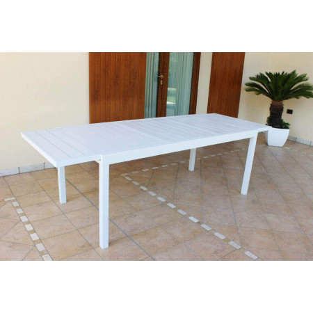 Tavolo allungabile bianco da giardino terrazzo