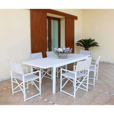 Tavolo allungabile bianco da giardino terrazzo