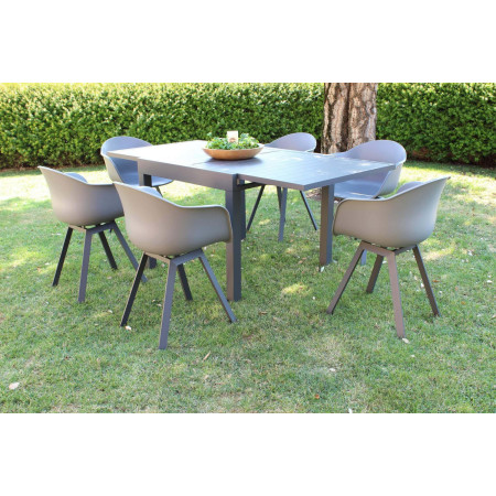 Tavolo  quadrato allungabile antracite da giardino esterno