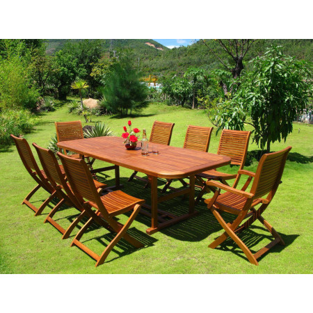 Tavolo 180x100 rettangolare in legno allungabile da giardino esterno
