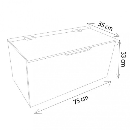 Cassapanca in legno pino da 75 cm