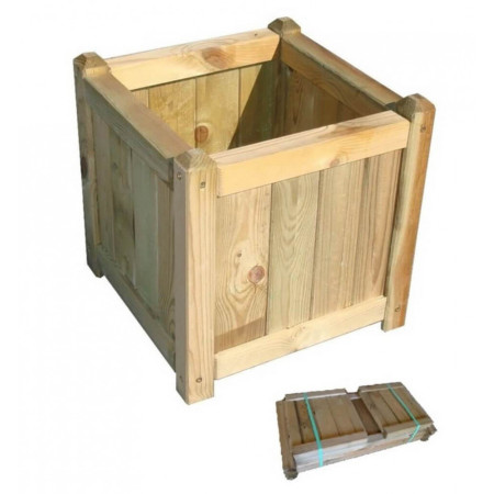 Fioriera in legno pino da giardino terrazzo 40x40x40 cm