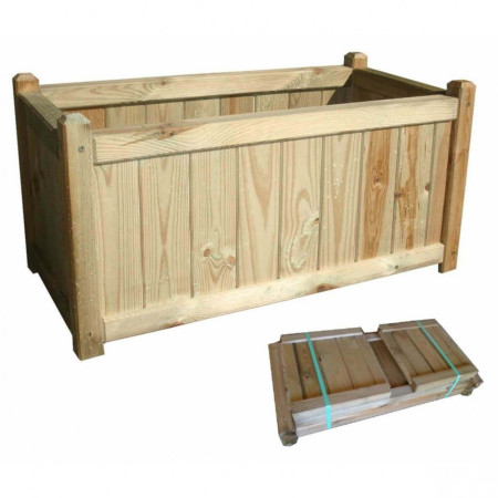 Fioriera in legno pino da giardino terrazzo 40x80x40 cm