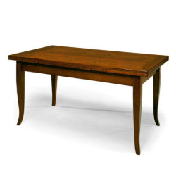Tavolo da pranzo classico in legno massello noce lucido 140 x 80