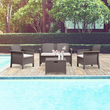 Salotto da esterno completo per arredamento da giardino terrazzo