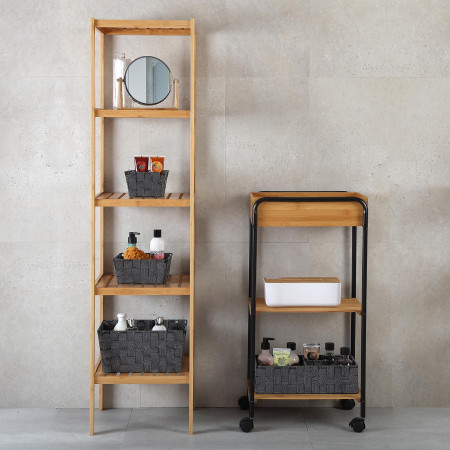 Scaffale da bagno con 4 ripiani colore marrone