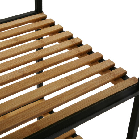 Scaffale da bagno con 3 ripiani colore nero e marrone