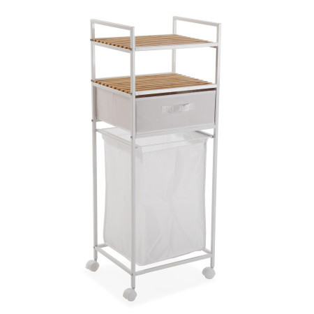 Mobili da bagno a carrello  con ripiano e cesto della biancheria