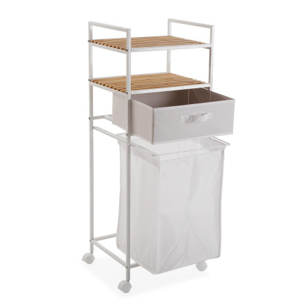 Mobili da bagno a carrello  con ripiano e cesto della biancheria