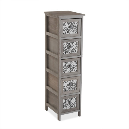 Mobiletto Salvaspazio 5 cassetti per Arredo bagno Grigio