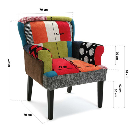 Poltrona da Soggiorno multicolore 89x72x71 cm