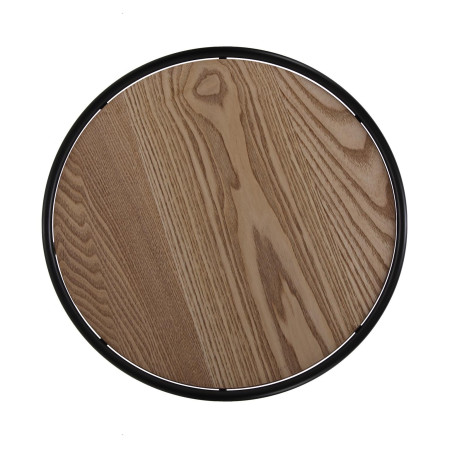 Pouf imbottito marrone con Tavolino