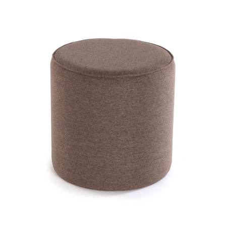 Pouf imbottito marrone con Tavolino
