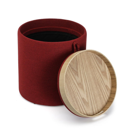 2 Pouf contenitori imbottiti rossi
